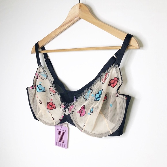 Savage X Fenty sheer cute lip embroidered bra - Picture 6 of 9